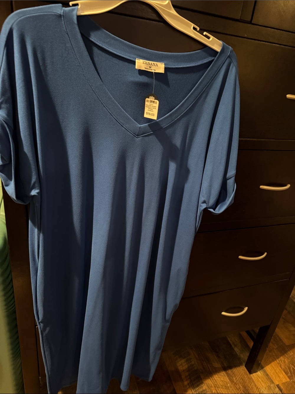 Zenana Outfitters Slate Blue V-Neck Relaxed Tunic
